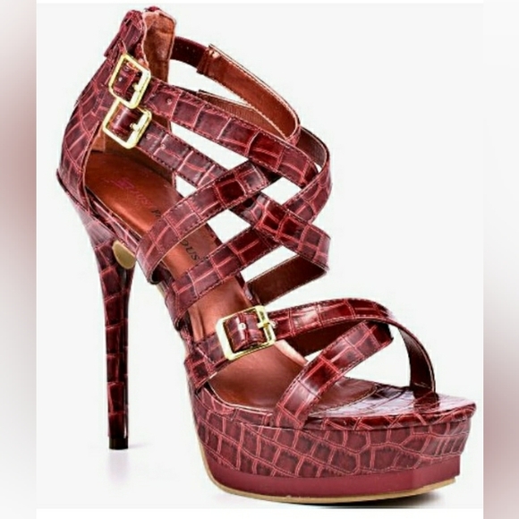 Just Fab by Jessie Red Snake Skin Print Heels 👠 😍 - Picture 6 of 11